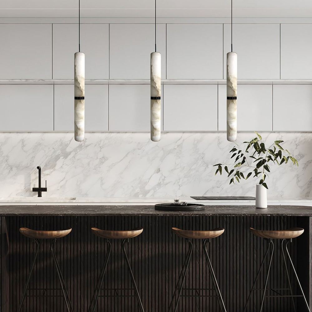 Panish 500mm LED Marble Pendant Black