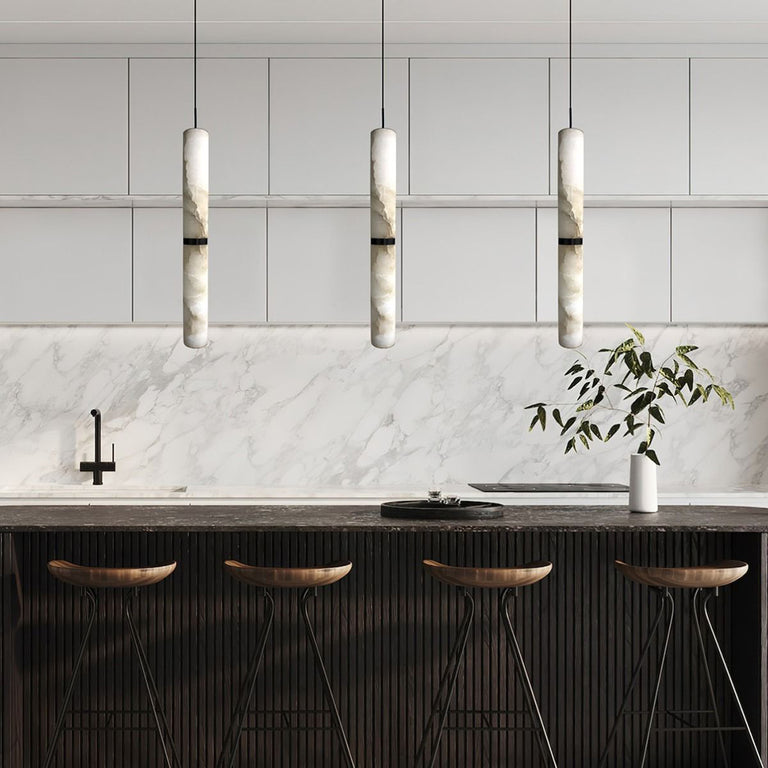 Panish 500mm LED Marble Pendant Black