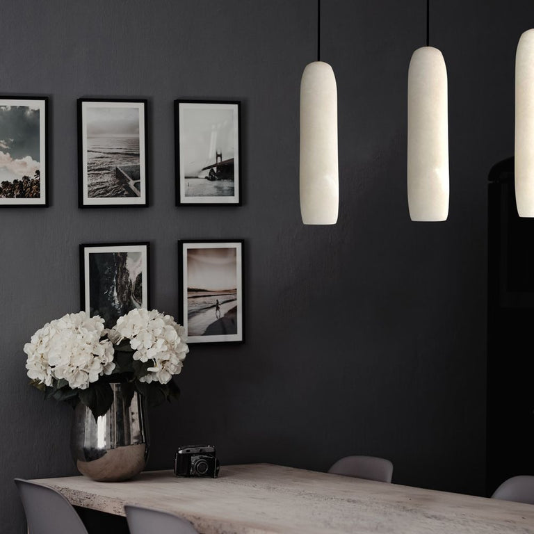 Panish 300mm Marble Pendant Black