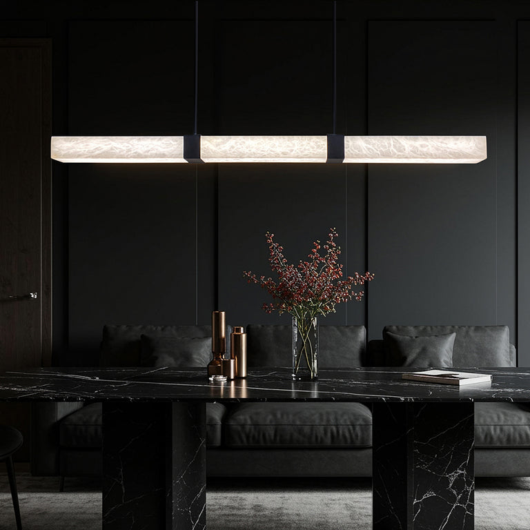 Panish Square 1500mm Pendant Black / Warm White