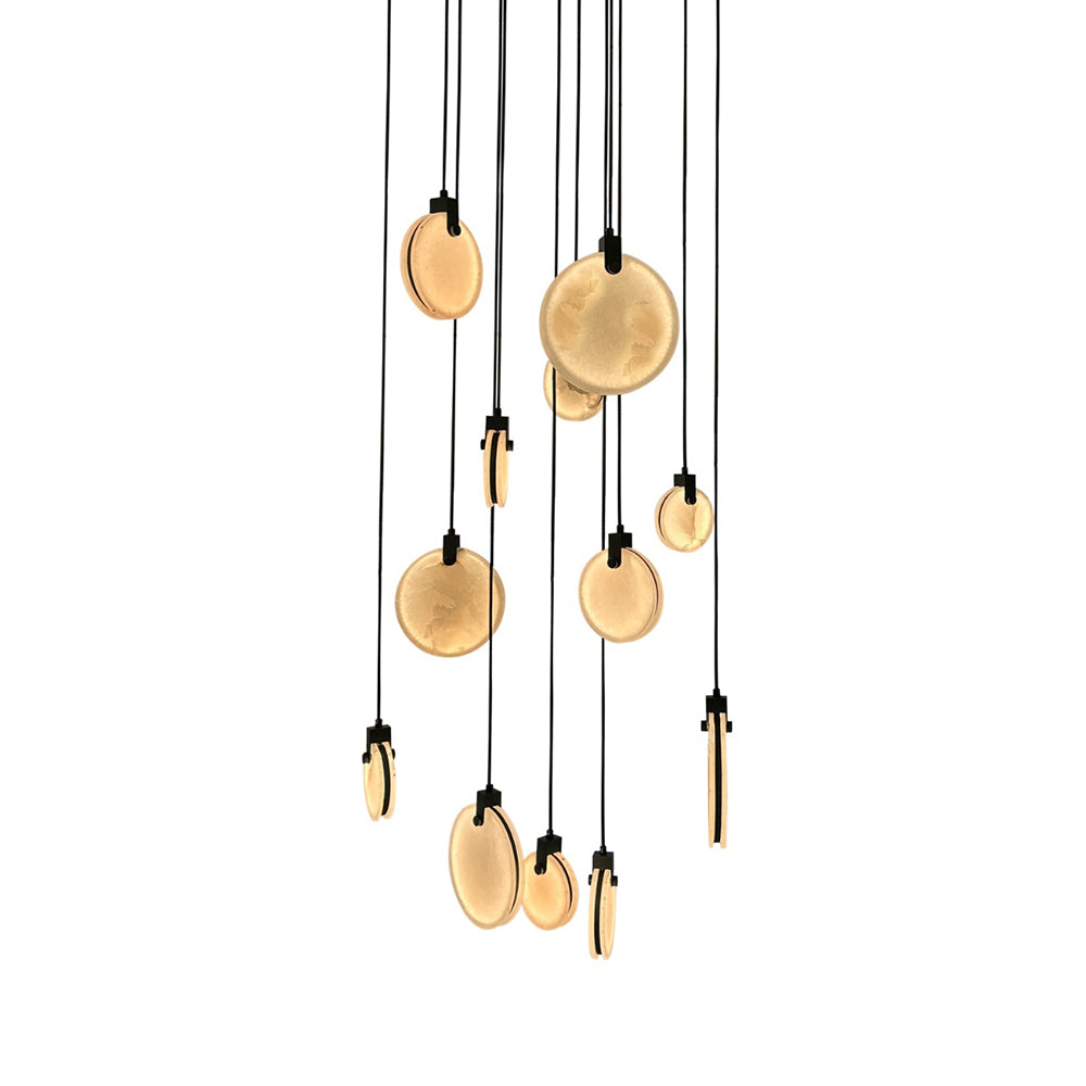 Panish Marble 12 Light LED Pendant Black