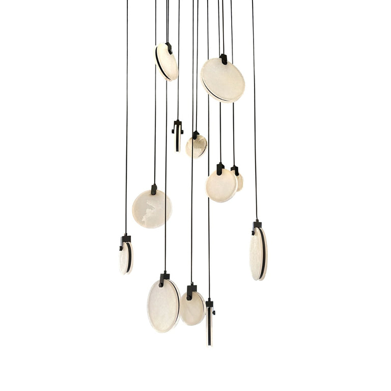 Panish Marble 12 Light LED Pendant Black