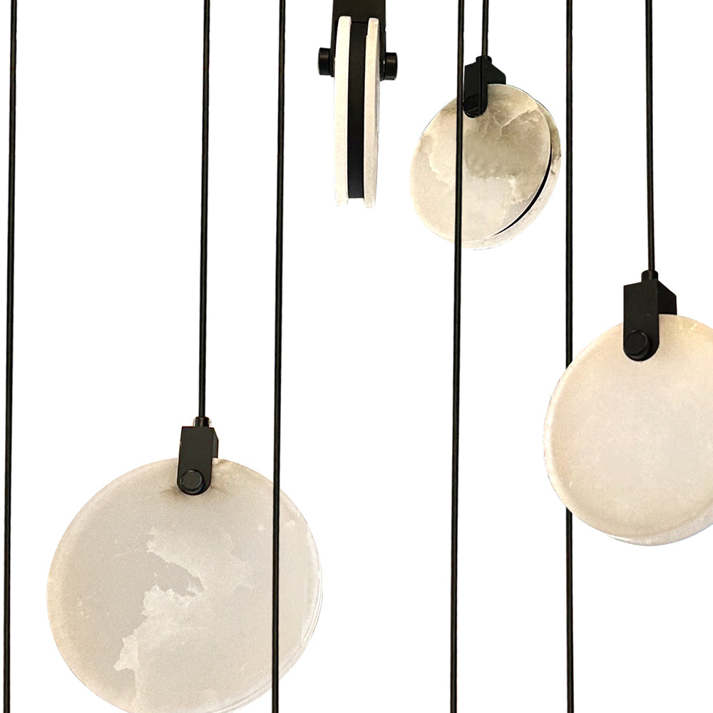 Panish Marble 12 Light LED Pendant Black