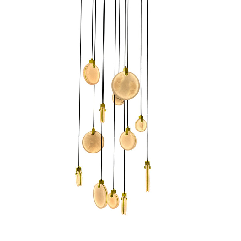 Panish Marble 12 Light LED Pendant Gold