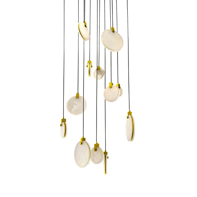 Panish Marble 12 Light LED Pendant Gold