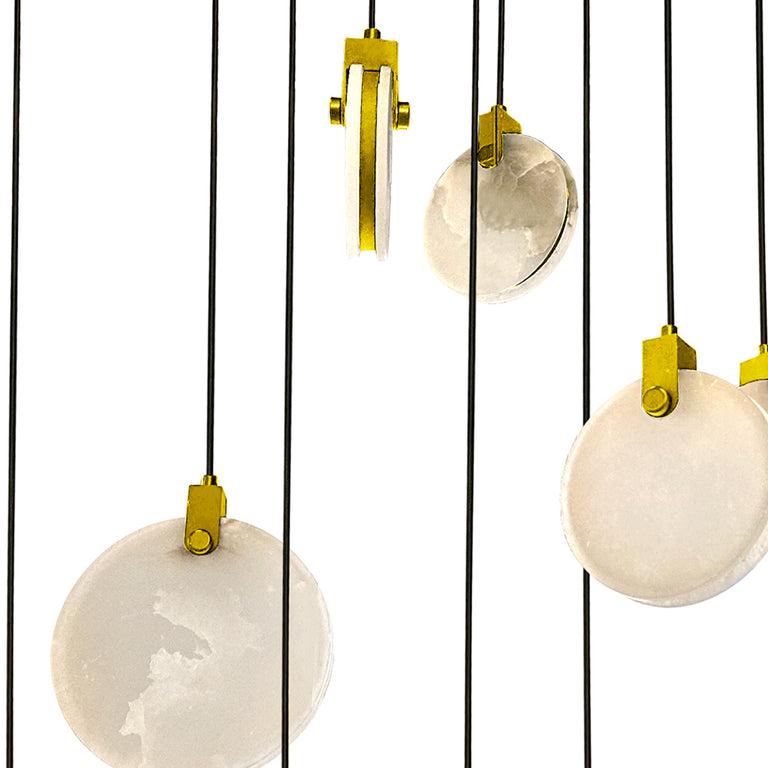 Panish Marble 12 Light LED Pendant Gold