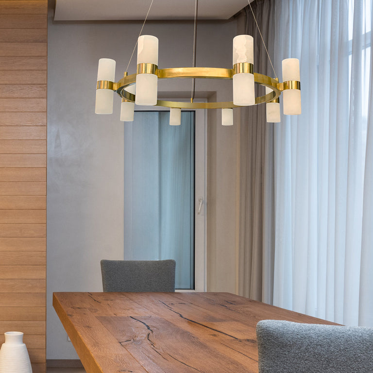 Panish Marble 16 Light Pendant Gold