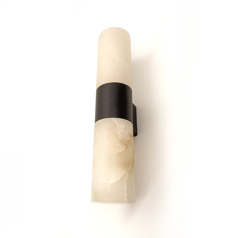 Panish 2 Light Marble Wall Light Black