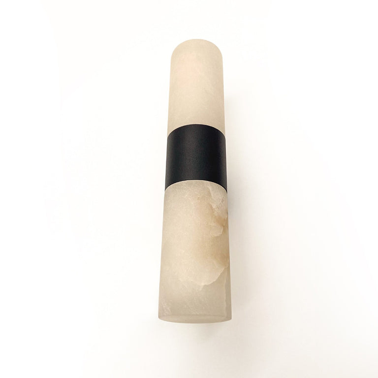 Panish 2 Light Marble Wall Light Black