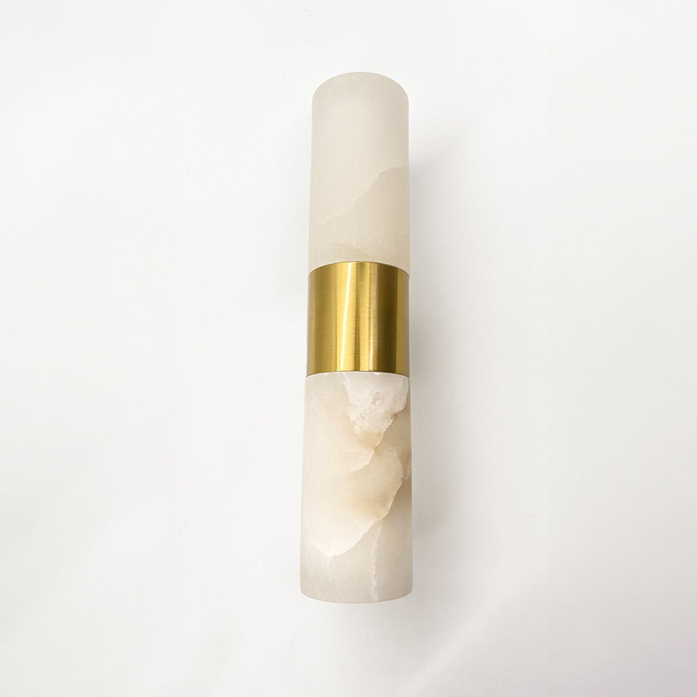 Panish 2 Light Marble Wall Light Gold