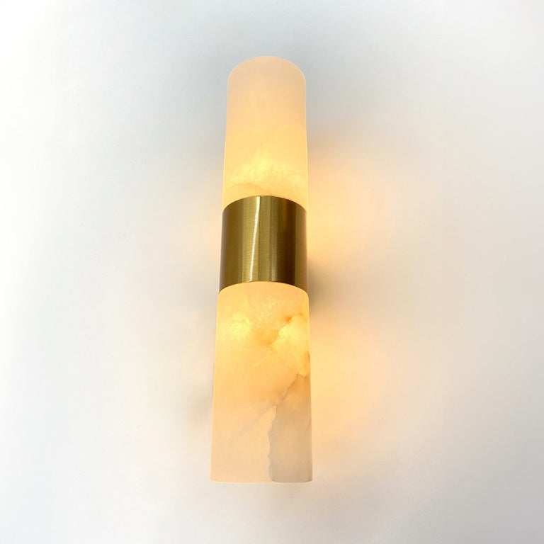 Panish 2 Light Marble Wall Light Gold