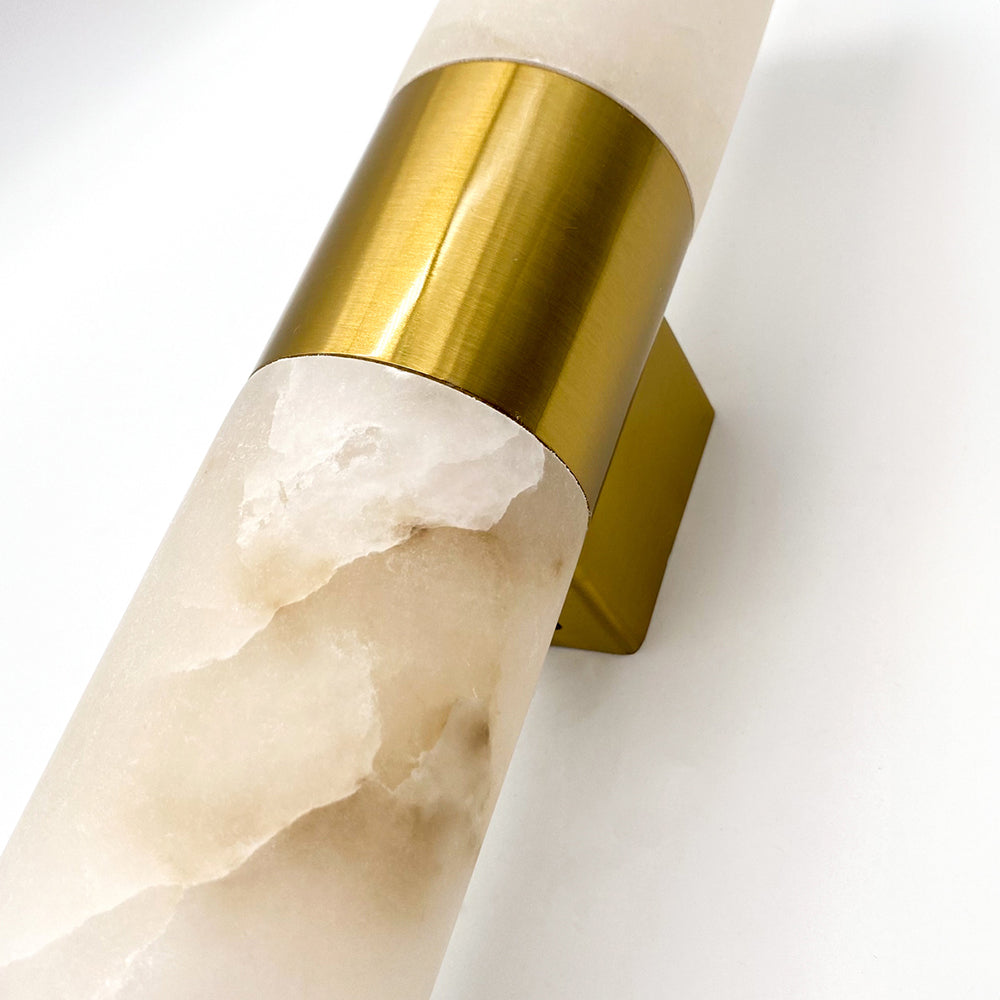 Panish 2 Light Marble Wall Light Gold