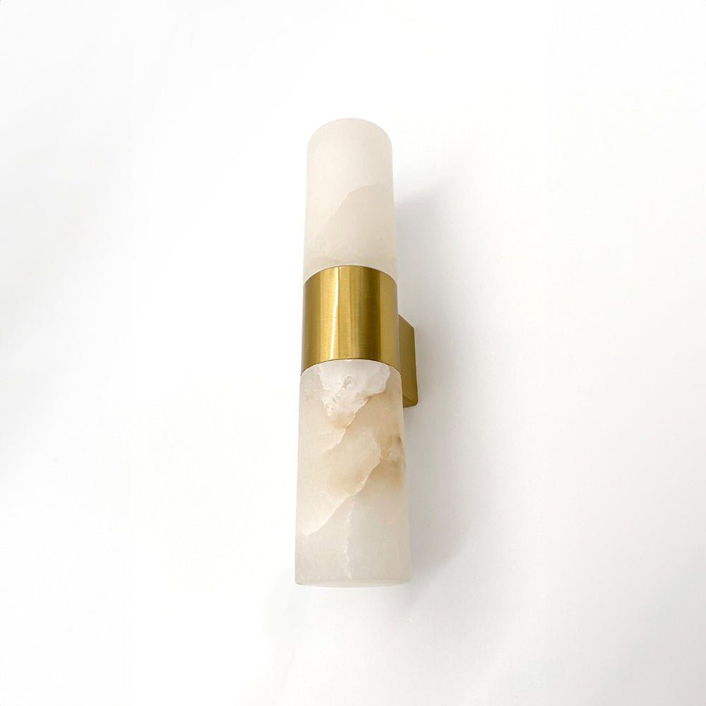 Panish 2 Light Marble Wall Light Gold