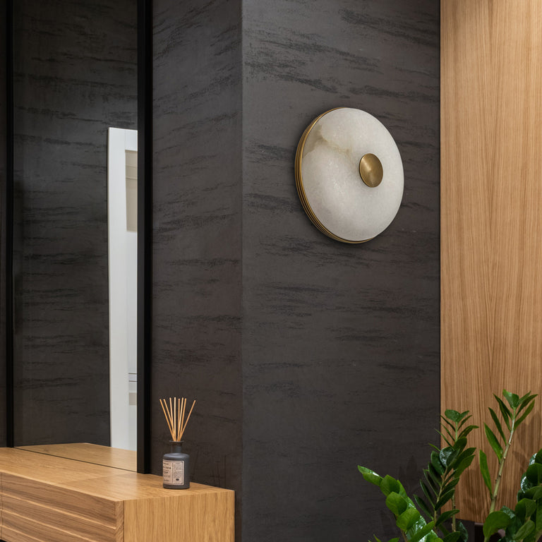 Panish Disc Wall Light Marble