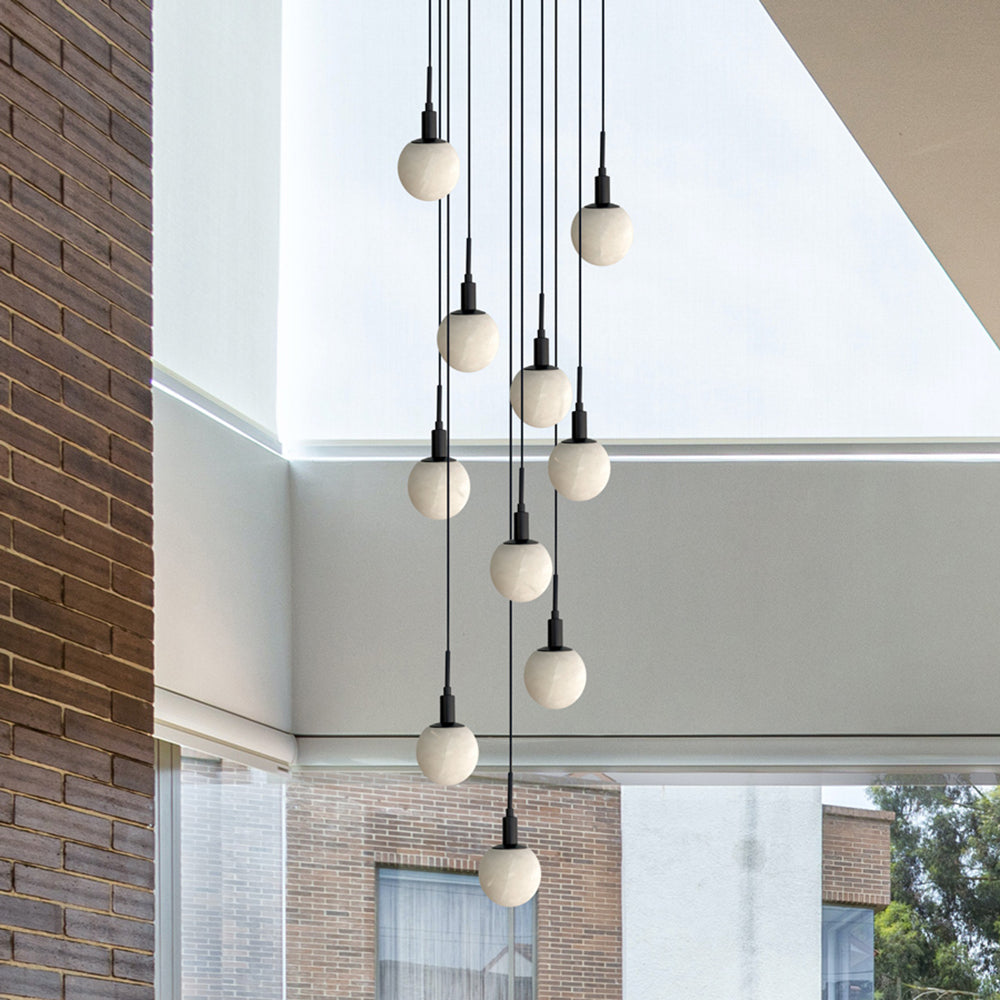 Panish Marble 10 Light Pendant Black