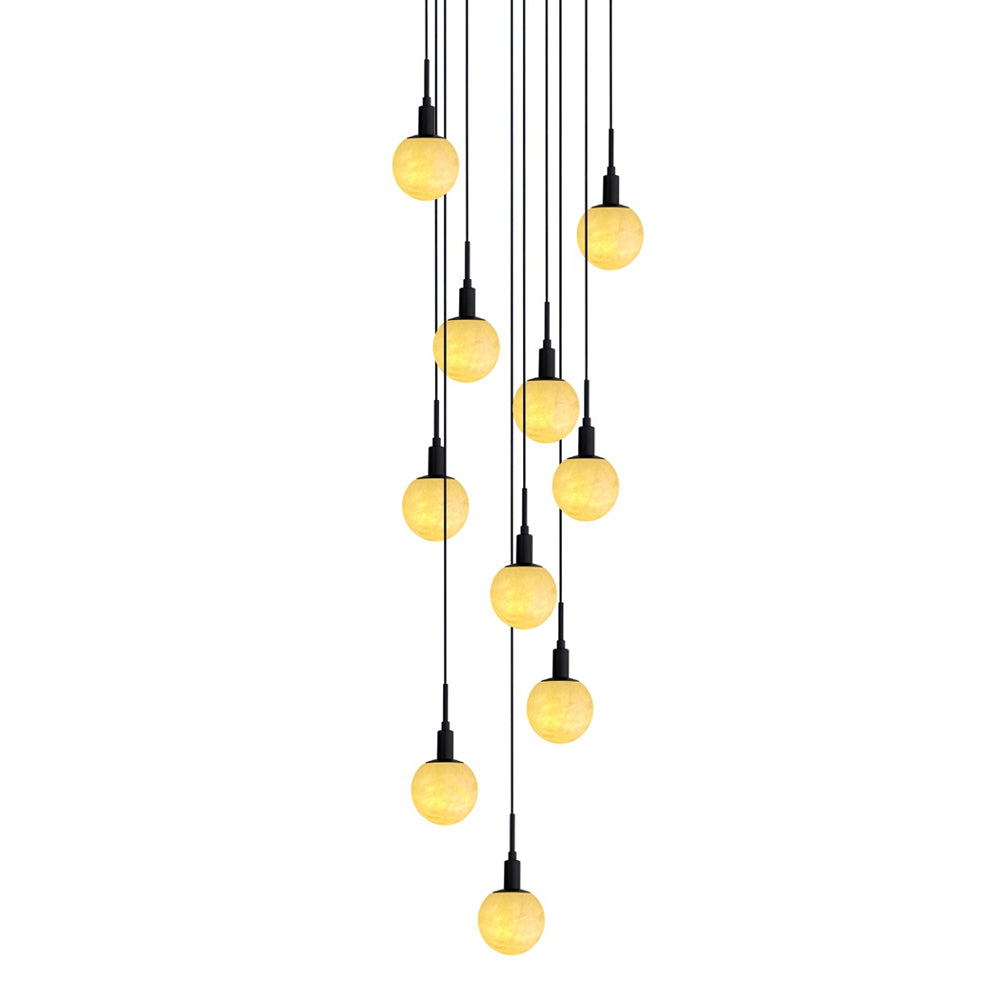 Panish Marble 10 Light Pendant Black