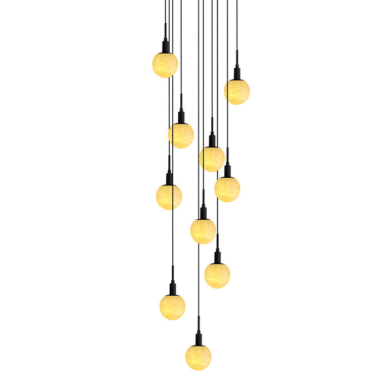 Panish Marble 10 Light Pendant Black