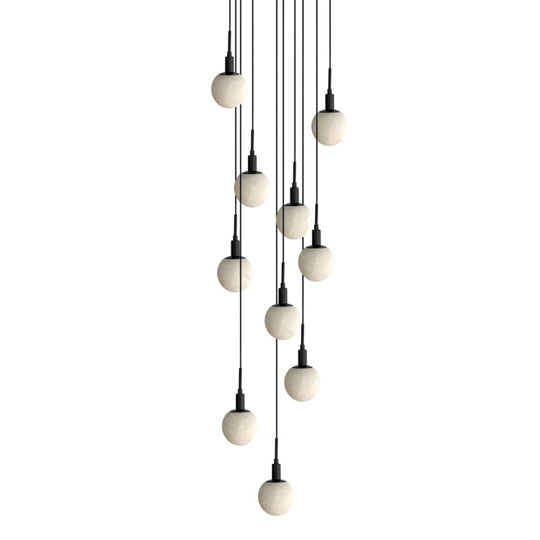 Panish Marble 10 Light Pendant Black