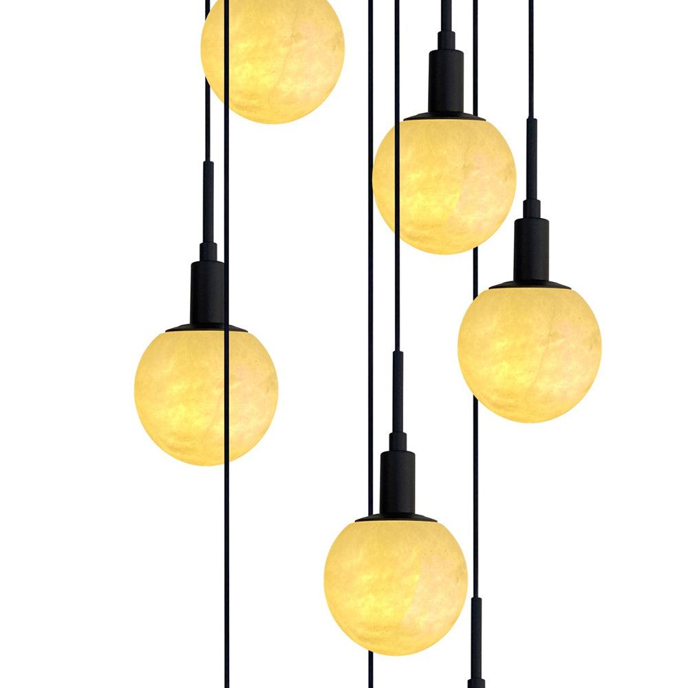 Panish Marble 10 Light Pendant Black