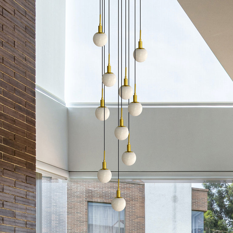 Panish Marble 10 Light Pendant Gold