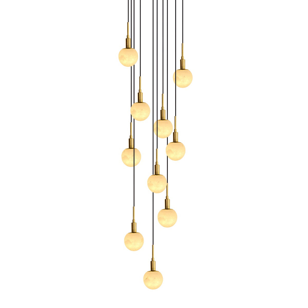 Panish Marble 10 Light Pendant Gold