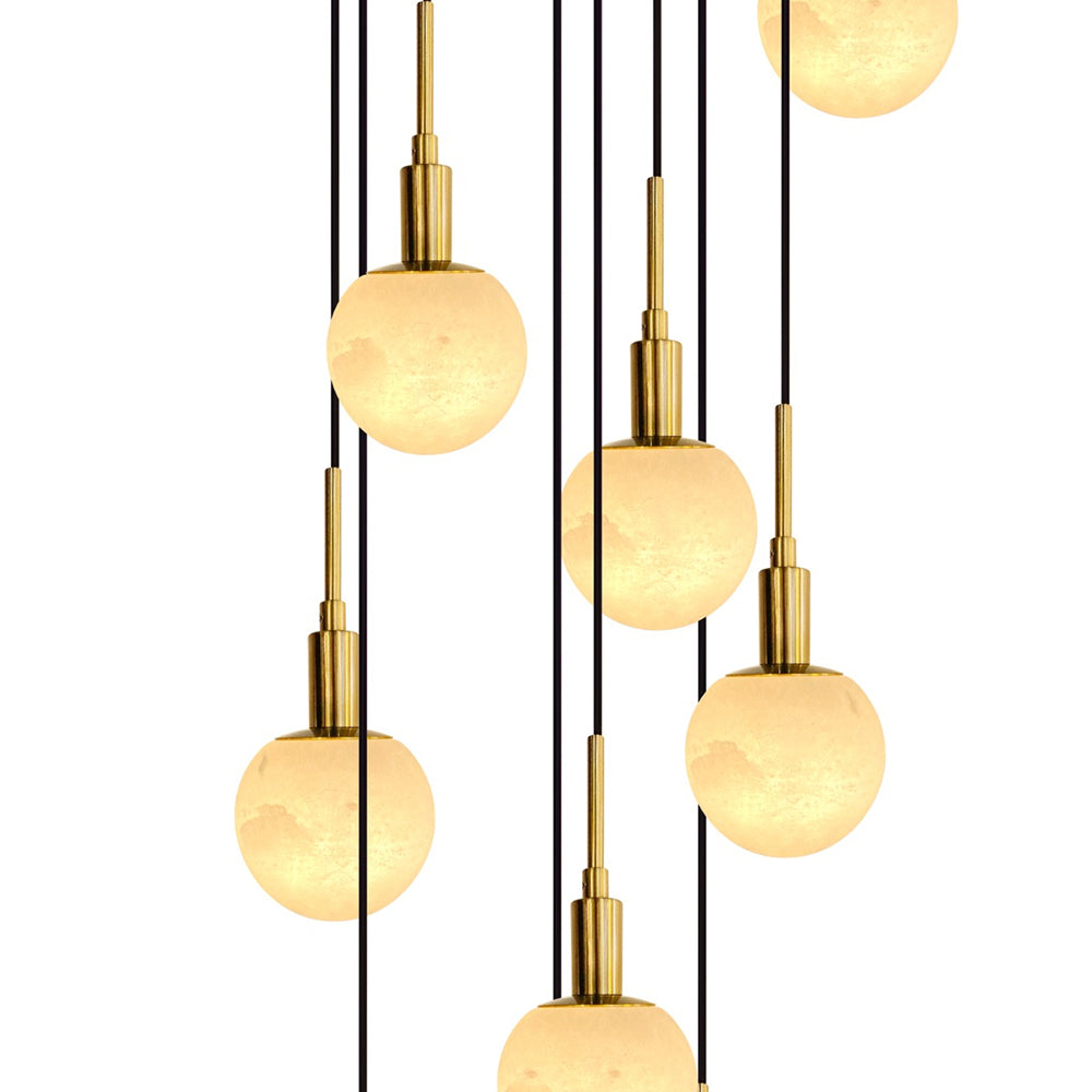 Panish Marble 10 Light Pendant Gold