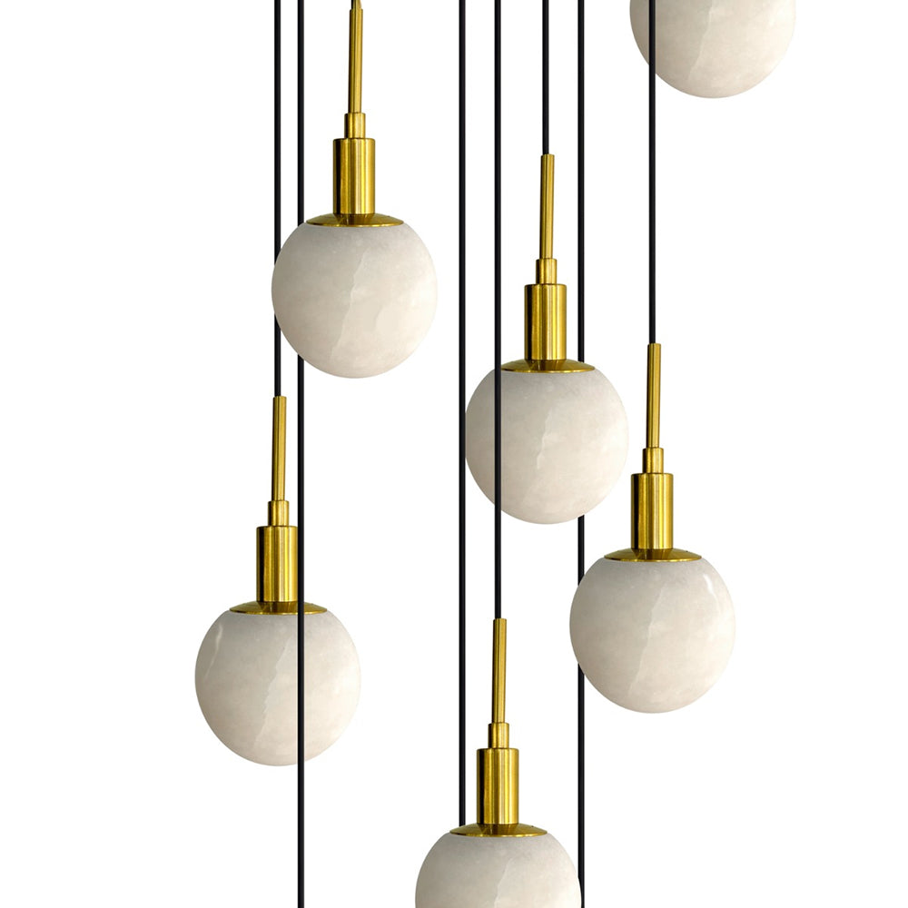 Panish Marble 10 Light Pendant Gold