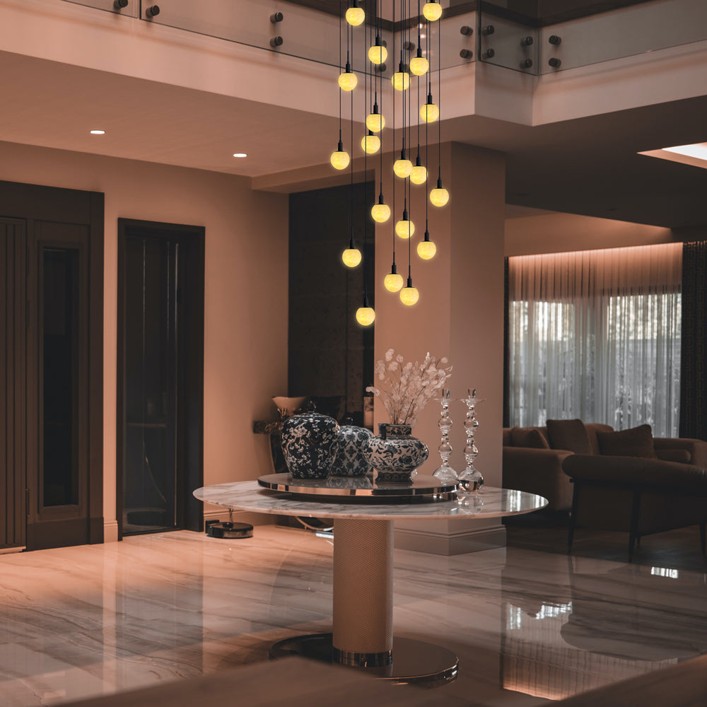 Panish Marble 20 Light Pendant Black