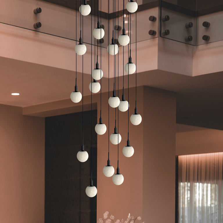 Panish Marble 20 Light Pendant Black