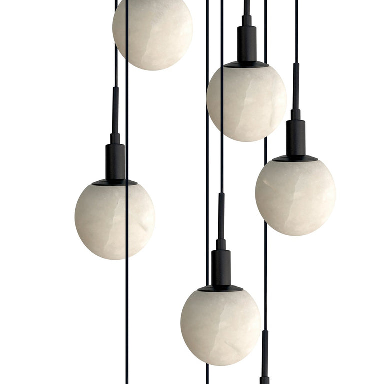 Panish Marble 20 Light Pendant Black