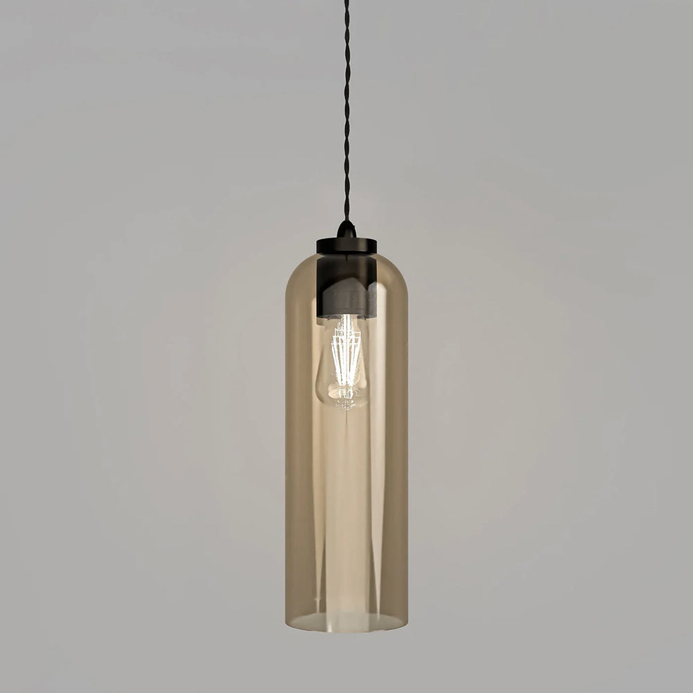 Parlour Elong Pendant Light Iron / Amber