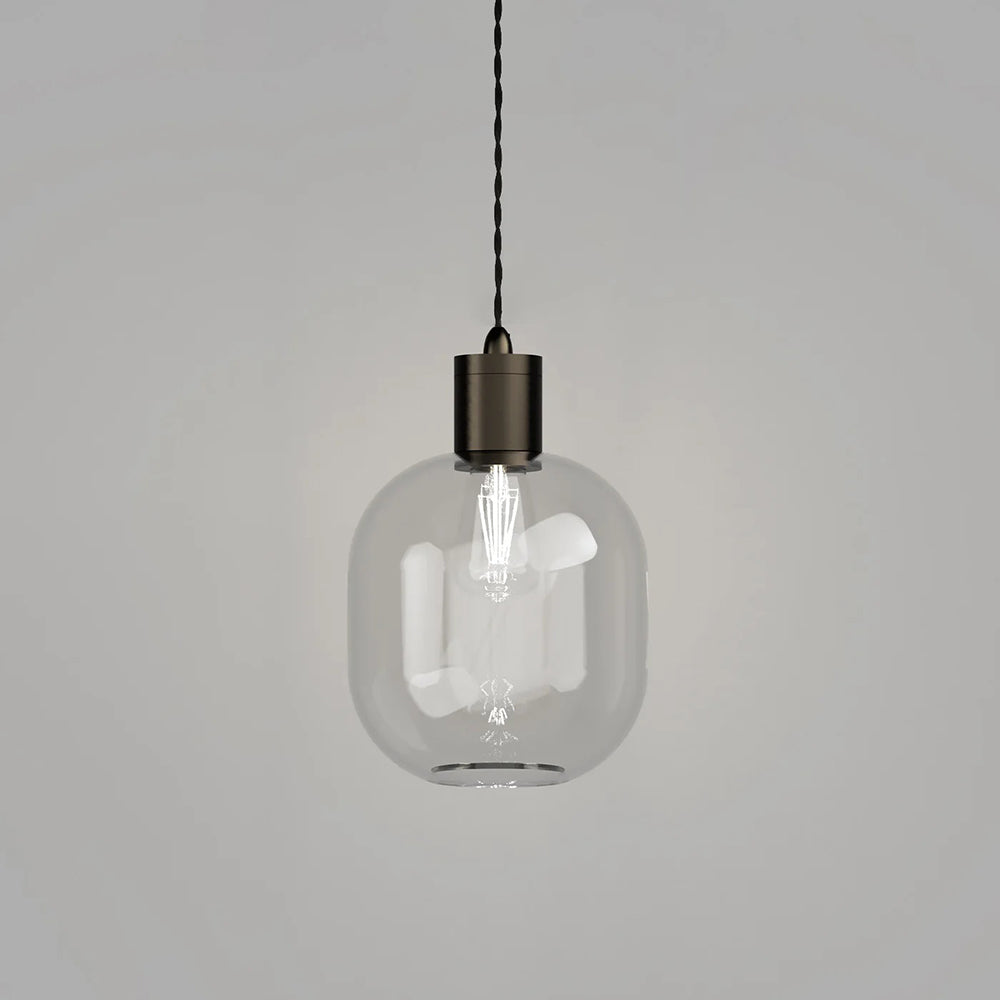 Parlour Curve Pendant Light Iron / Clear