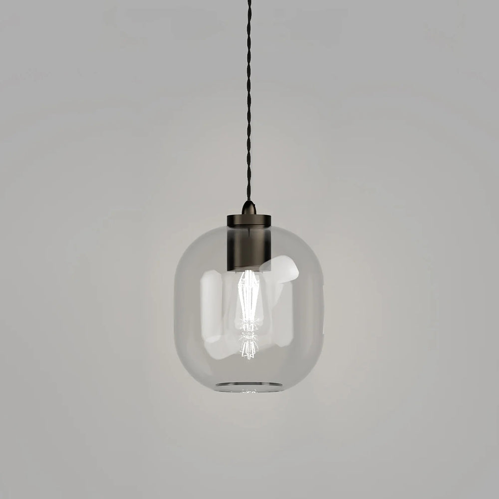 Parlour Curve Pendant Light Iron / Clear