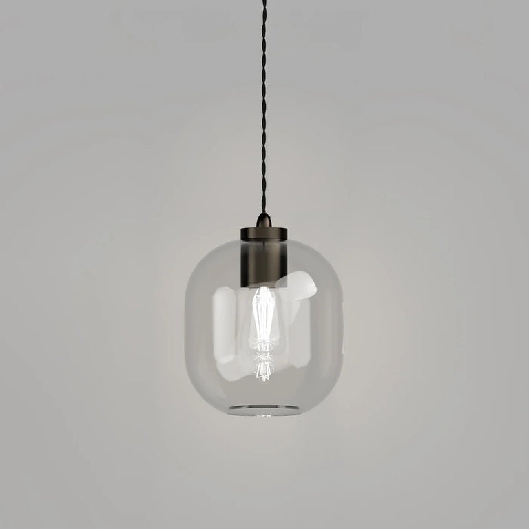 Parlour Curve Pendant Light Iron / Clear
