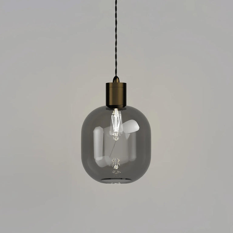 Parlour Curve Pendant Light Iron / Smoke