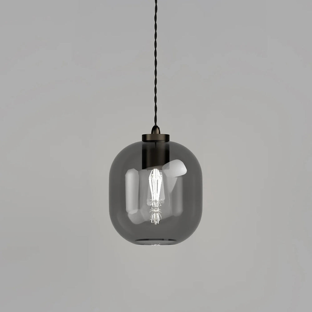 Parlour Curve Pendant Light Iron / Smoke