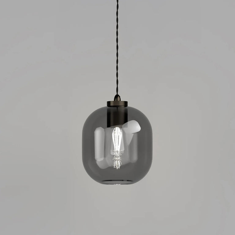 Parlour Curve Pendant Light Iron / Smoke