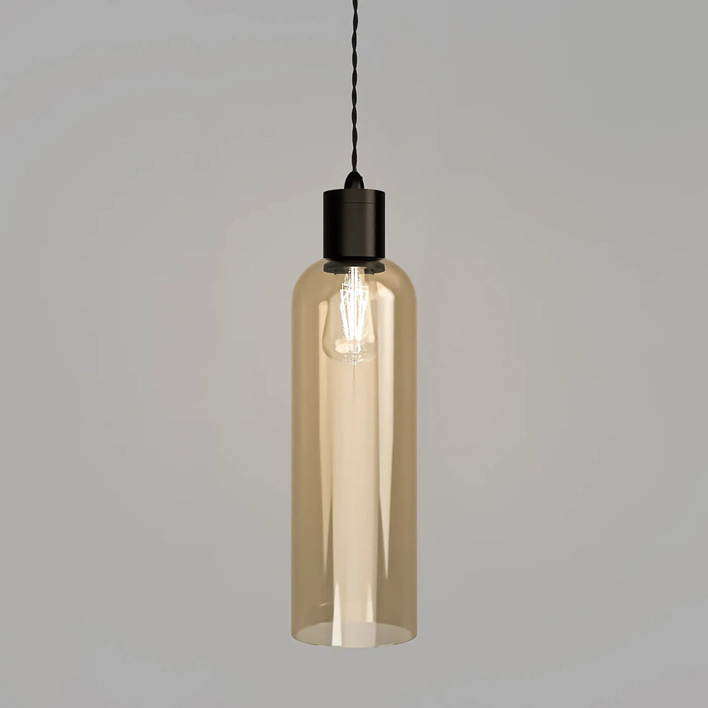 Parlour Elong Pendant Light Iron / Amber