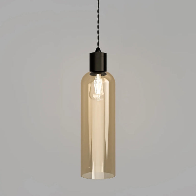 Parlour Elong Pendant Light Iron / Amber