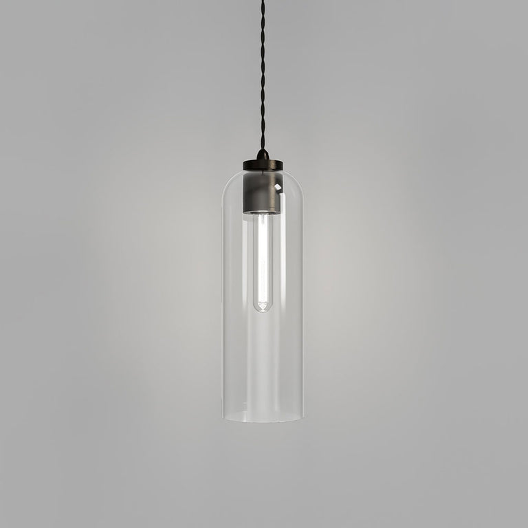 Parlour Elong Pendant Light Iron / Clear