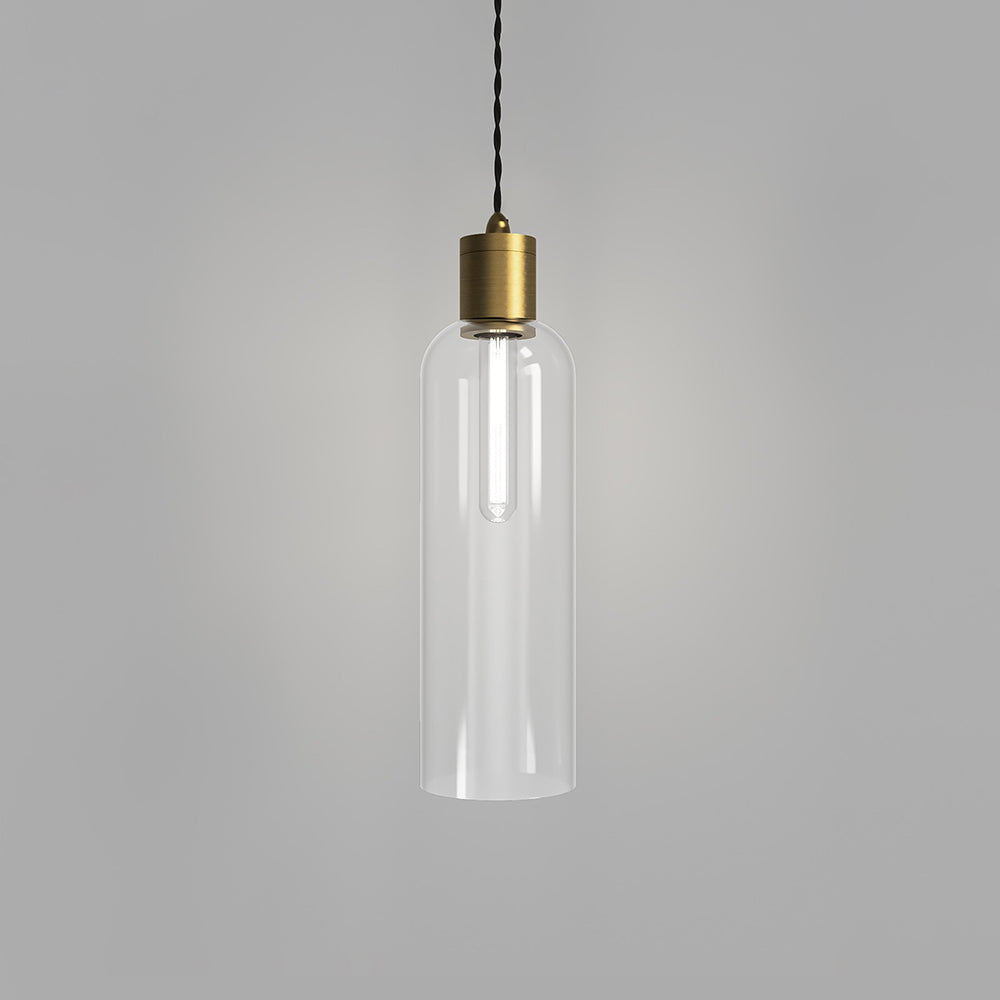 Parlour Elong Pendant Light Old Brass / Clear