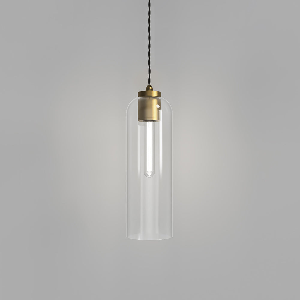 Parlour Elong Pendant Light Old Brass / Clear