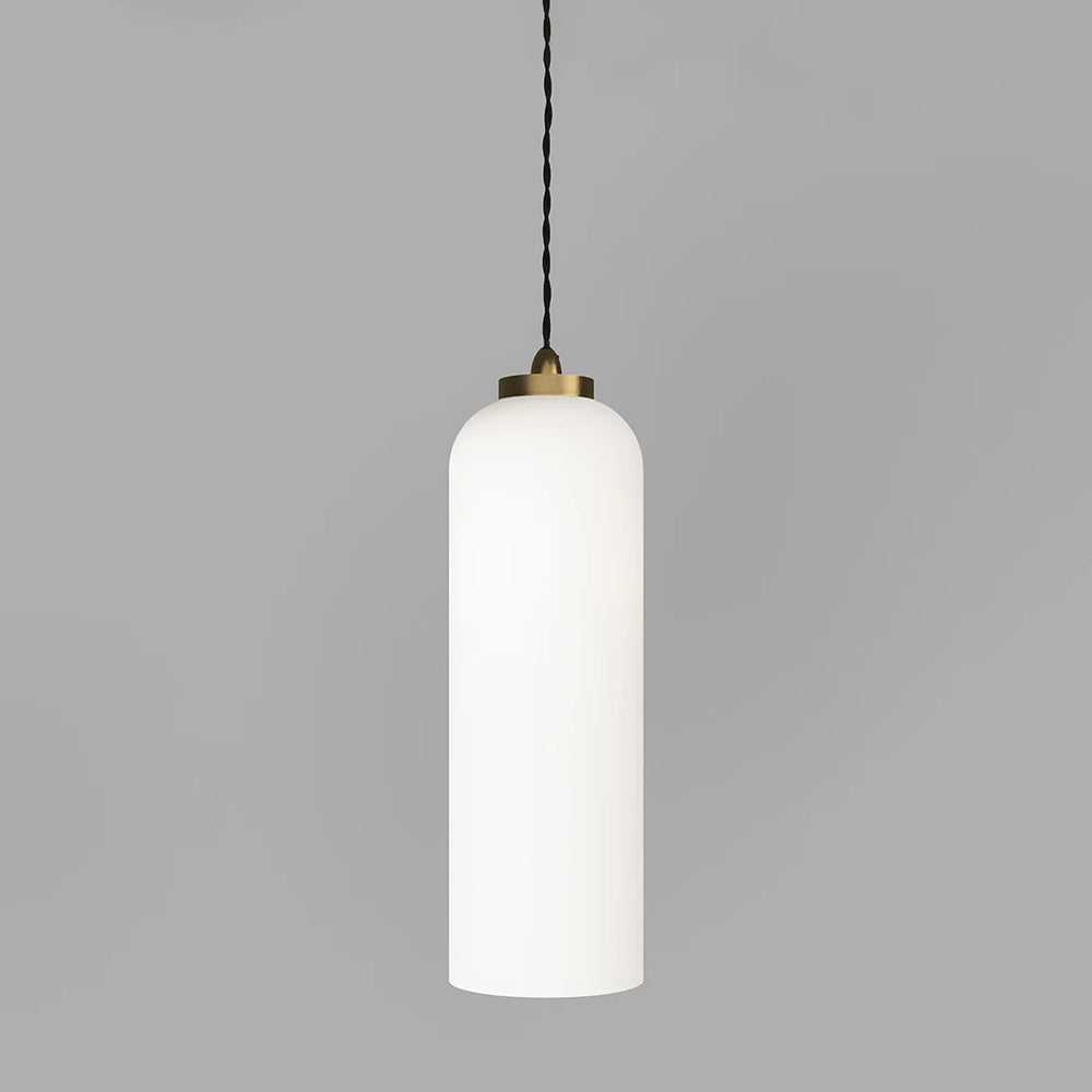 Parlour Elong Pendant Light Old Brass / White