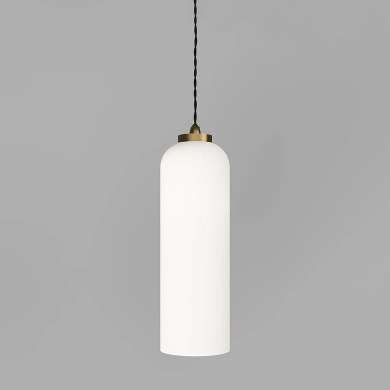 Parlour Elong Pendant Light Old Brass / White