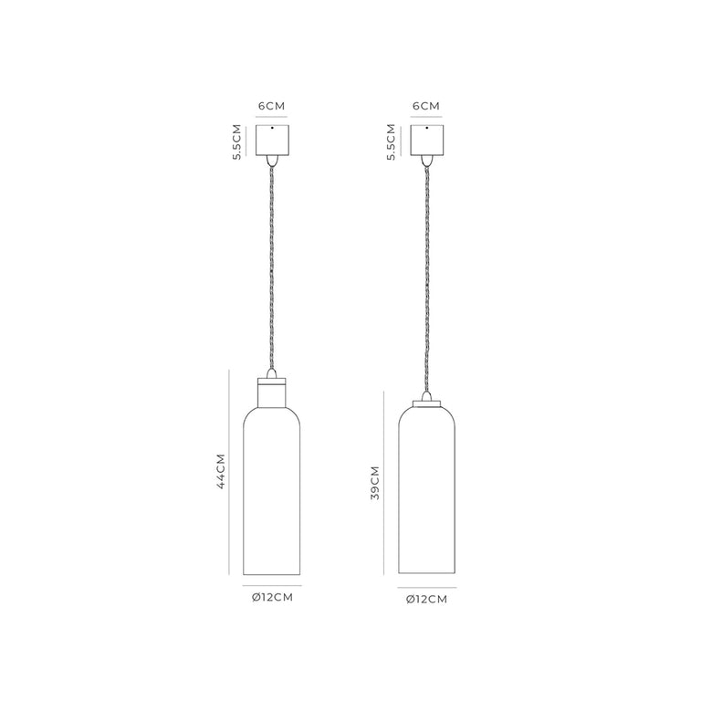 Parlour Elong Pendant Light iRON / White