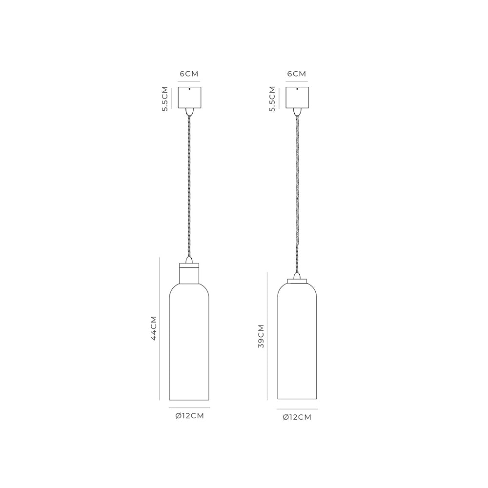 Parlour Elong Pendant Light Iron / Clear