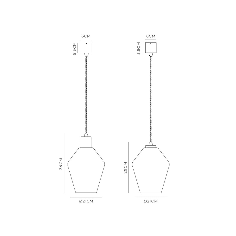 Parlour Geo Pendant Light Iron / White