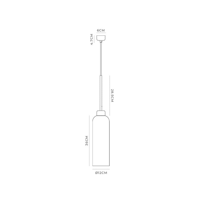 Parlour Lite Elong Pendant Light Textured White / Smoke