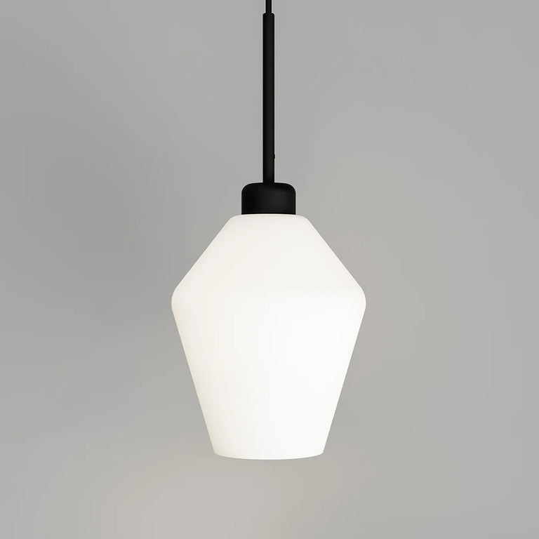 Parlour Lite Geo Pendant Light Textured Black / White