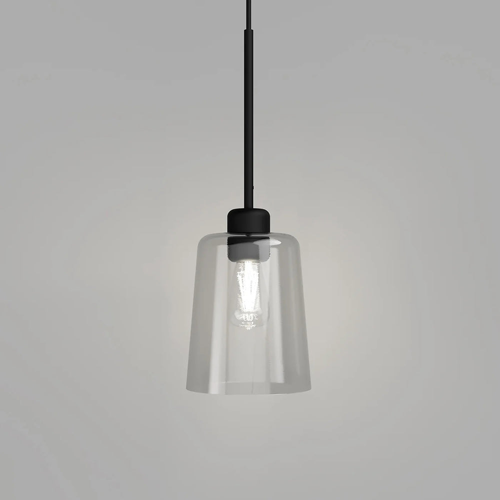 Parlour Round / Round Lite Glass Pendant Light Textured Black